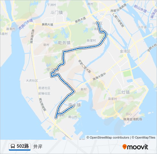 公交502路的线路图