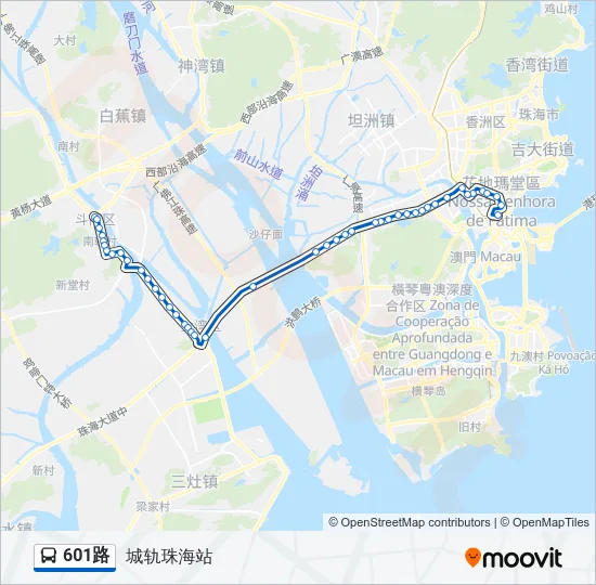 601路 Bus Line Map