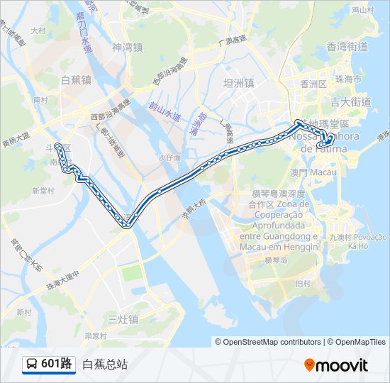 公交601路的线路图
