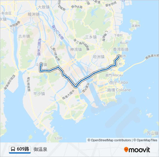 公交609路的线路图