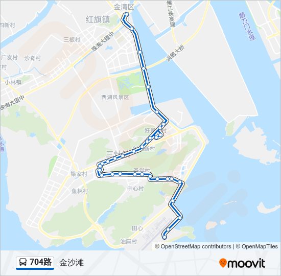 704路 bus Line Map