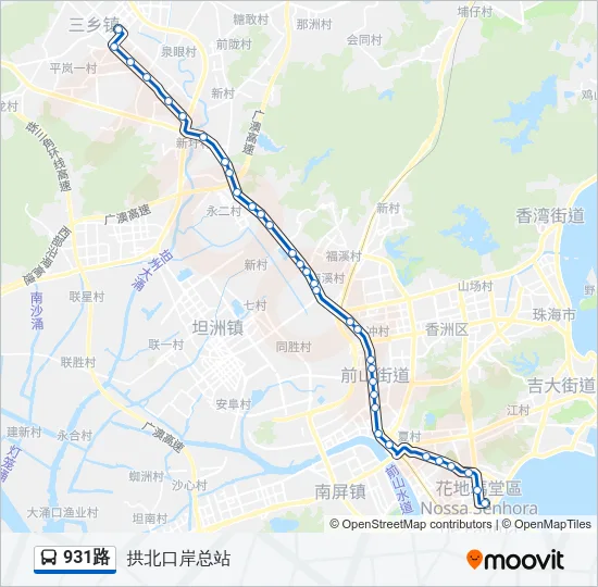 931路 Bus Line Map