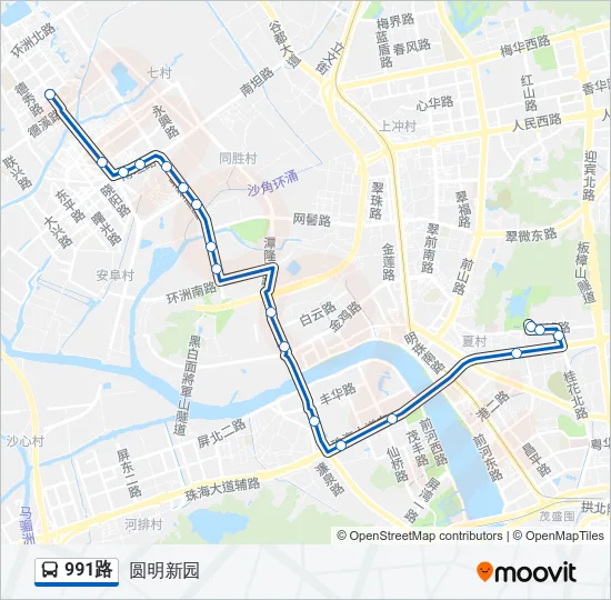 991路 Bus Line Map