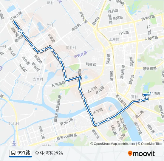 991路 Bus Line Map