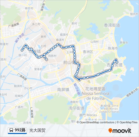 992路 bus Line Map