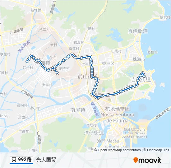 992路 Bus Line Map