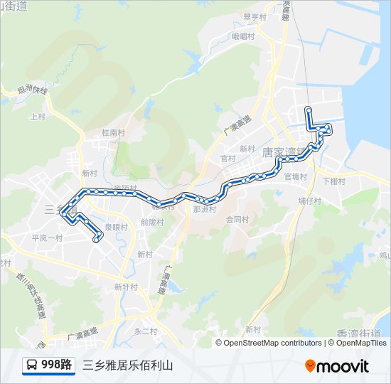 998路 bus Line Map