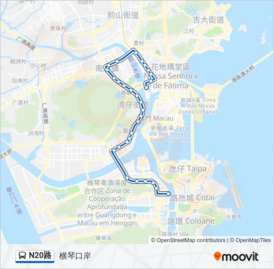 N20路 Bus Line Map