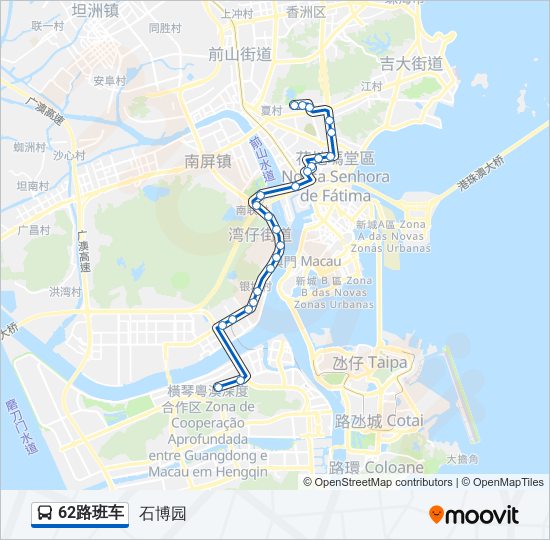 62路班车 bus Line Map