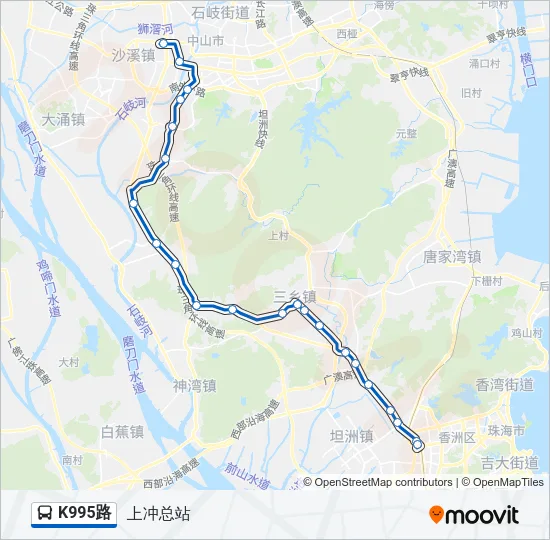 K995路 Bus Line Map