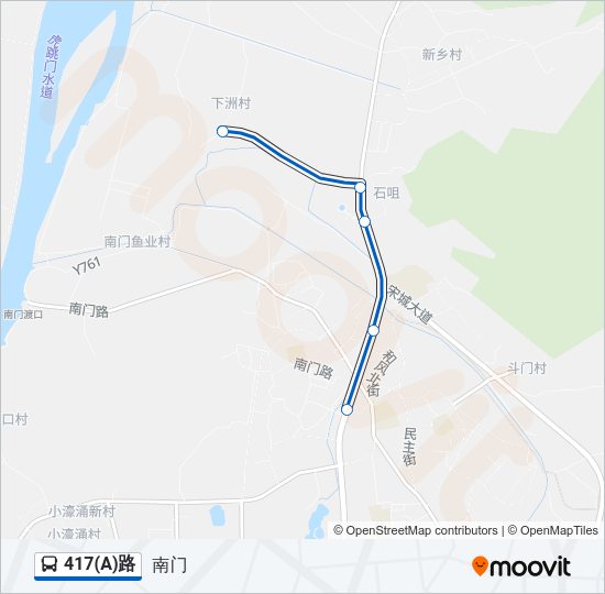 公交417(A)路的线路图