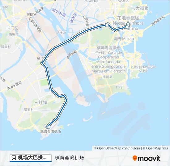 公交机场大巴拱北路的线路图
