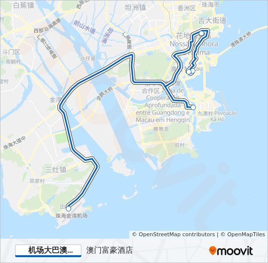 机场大巴澳门线 bus Line Map