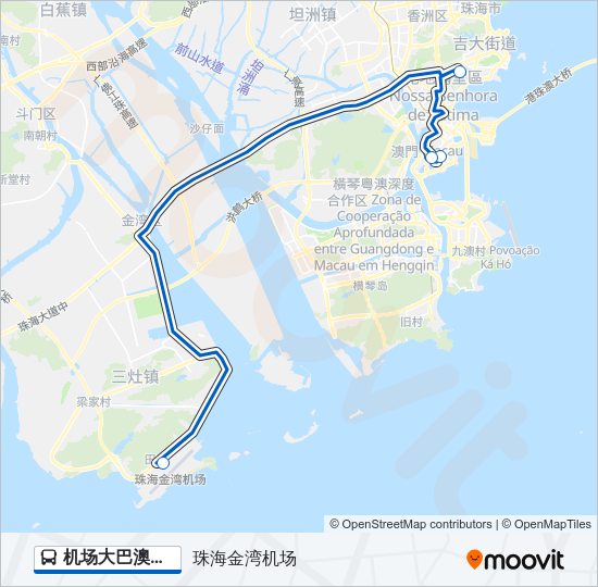 机场大巴澳门线 Bus Line Map