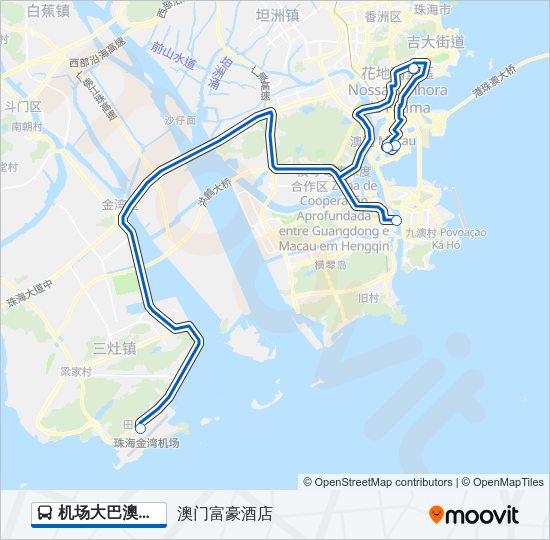 机场大巴澳门线 Bus Line Map