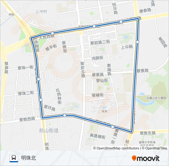 102路周一至五中午班 bus Line Map