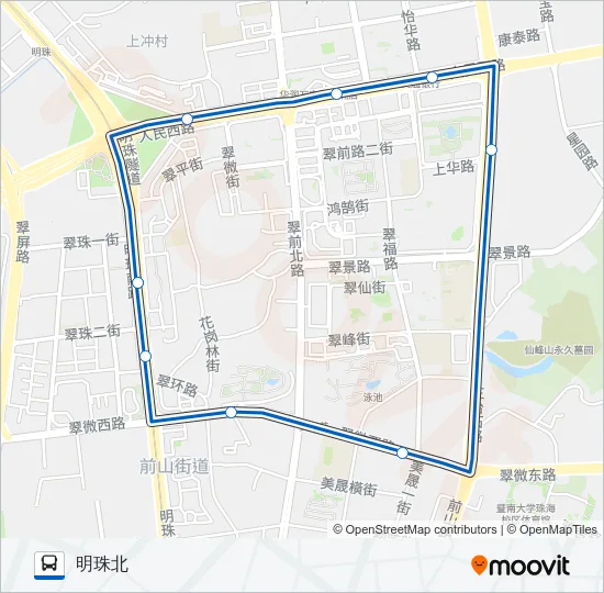 公交102周四至五中午班路的线路图