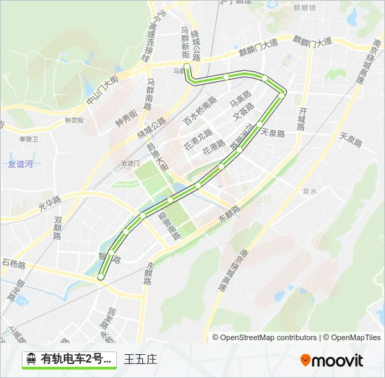 有轨电车2号线 Cable Car Line Map