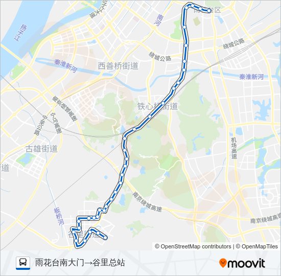 公交雨谷路的线路图