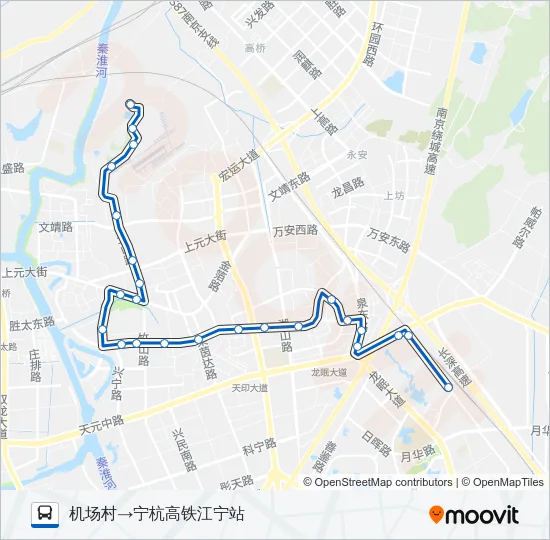 公交822路的线路图