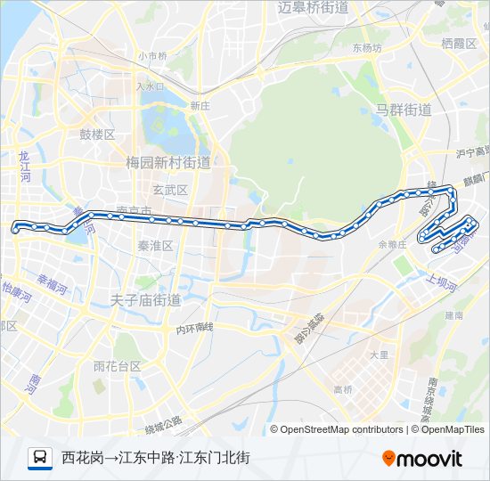 公交Y5夜间路的线路图