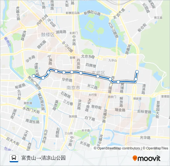公交Y6夜间路的线路图