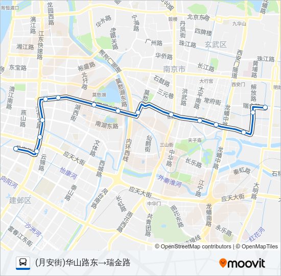 公交Y7夜间路的线路图
