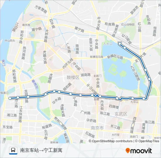 公交Y11夜间路的线路图