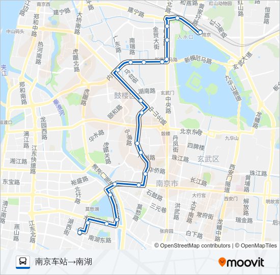 公交Y13夜间路的线路图