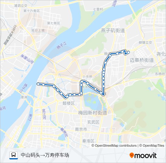 公交Y15夜间路的线路图