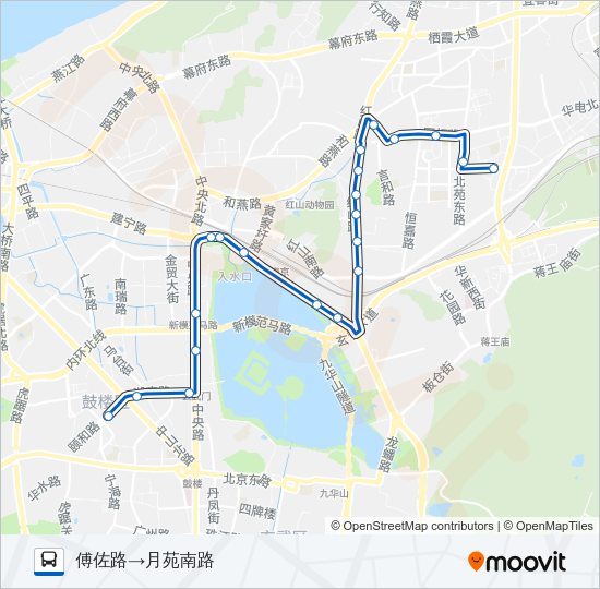公交Y19夜间路的线路图