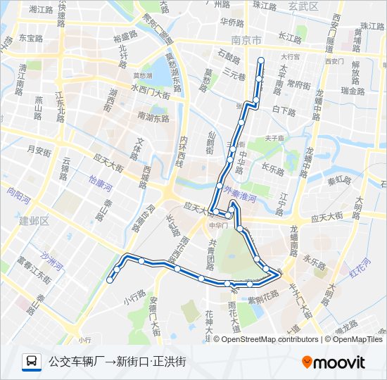 公交Y20夜间路的线路图