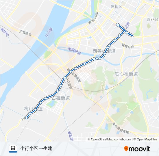 公交Y22夜间路的线路图