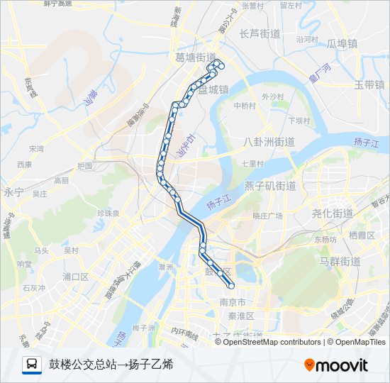 公交Y25夜间路的线路图