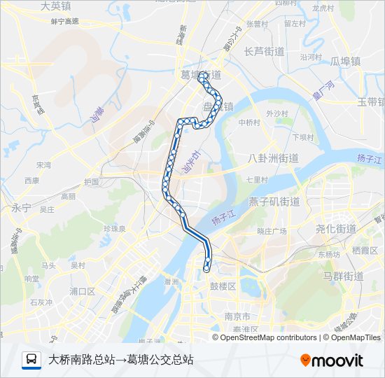 y26路夜間路線:日程,站點和地圖-大橋南路總站60→葛塘公交總站