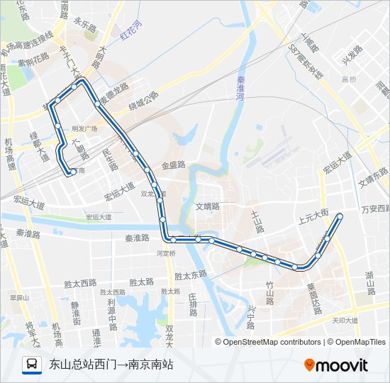 公交Y27夜间路的线路图