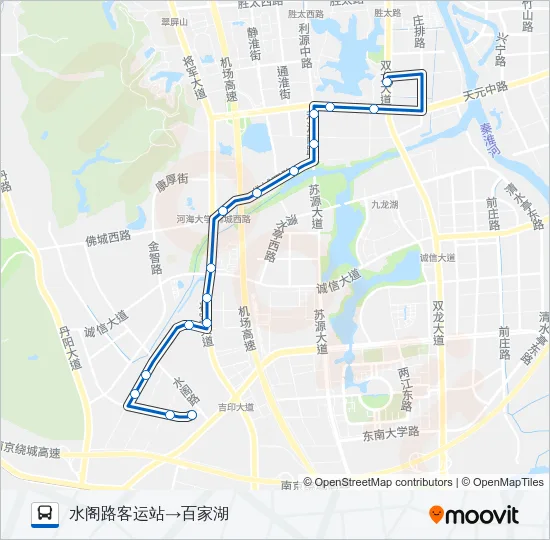 公交Y30夜间路的线路图