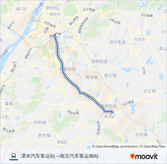 公交宁溧高速快路的线路图