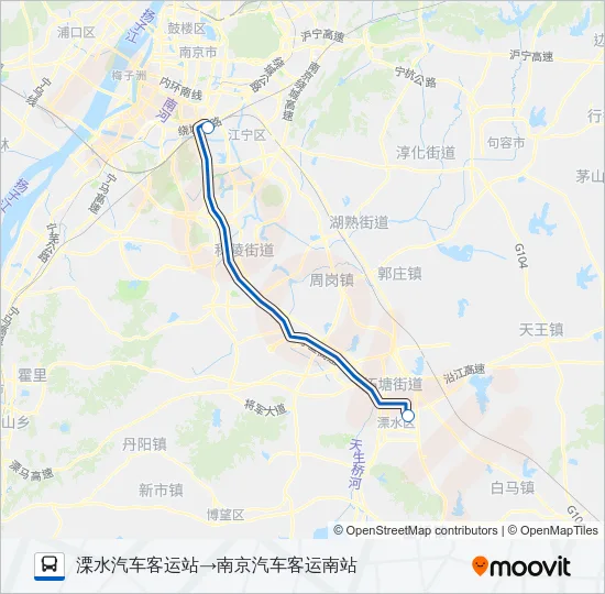 公交宁溧高速快路的线路图