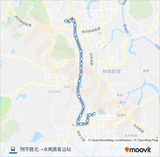 江宁区64路 Bus Line Map