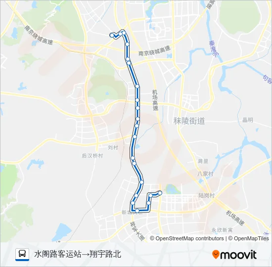 公交江宁区64路的线路图