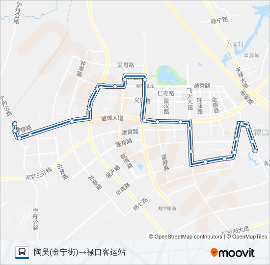 公交江宁区65路的线路图