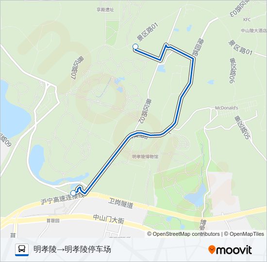 公交观光车6号路的线路图