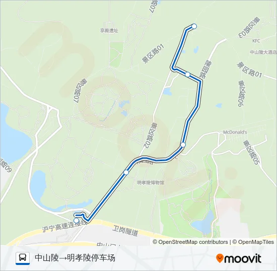 旅游专线1号线 Bus Line Map