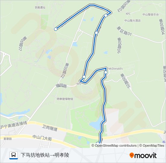 公交旅游专2号线路的线路图