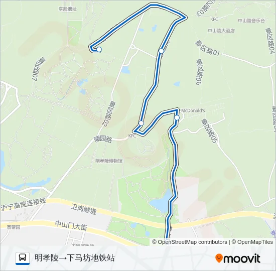 公交旅游专2号线路的线路图