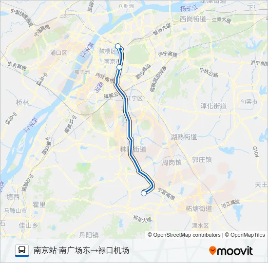 公交机场巴士1号路的线路图