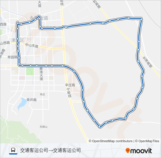 公交溧水16内环路的线路图