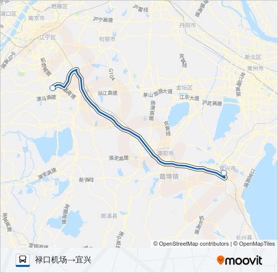 禄口机场宜兴线 bus Line Map