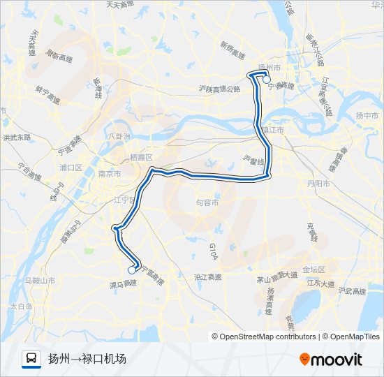 公交禄口机场扬州路的线路图